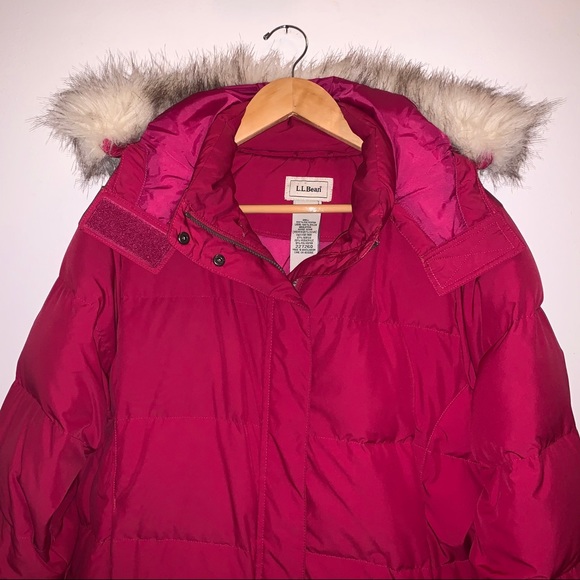 Rare Pink LL Bean Goose Down Puffer Coat & Mittens - Picture 2 of 16
